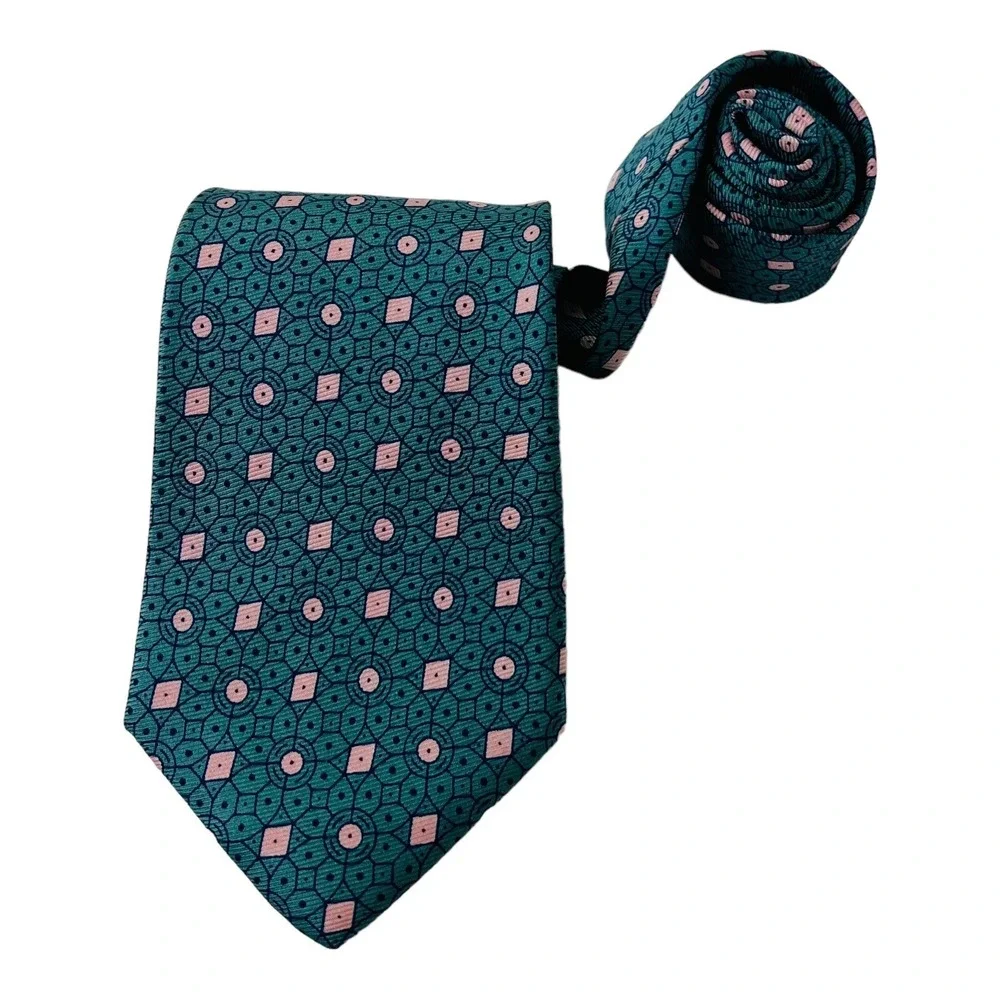 Gitman Bros for The Hound Blue & Pink Floral Pure Silk Neck Tie Size 3.5